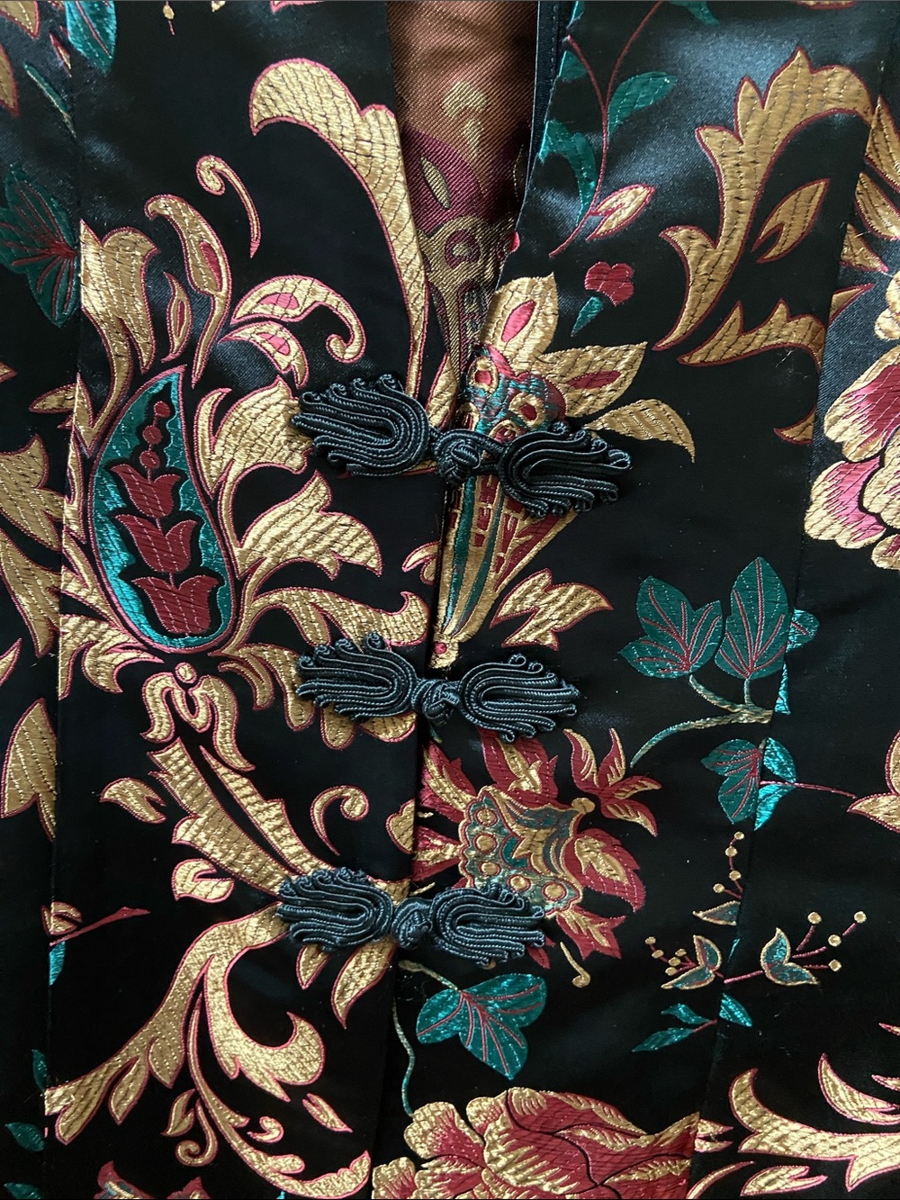 Soft Surroundings Moon Dynasty Black Satin Brocade Jacket Regencycore Baroque - Picture 6 of 10